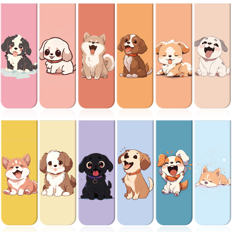 Bookmark Magnetic Clip - 12 Pcs Cartoon Puppy Magnetic Bookmarks: