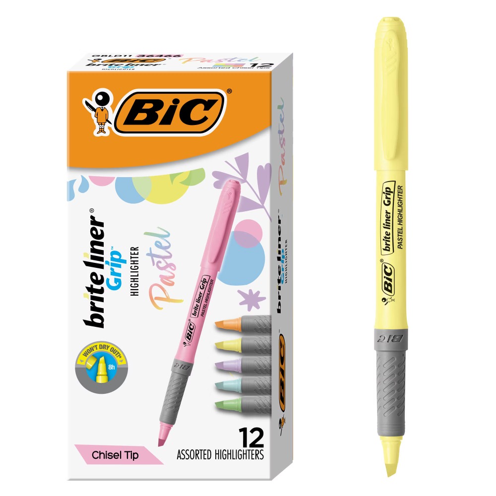 Office Stationery And Supply - Grip Pastel Highlighters Assorted Colors Chisel