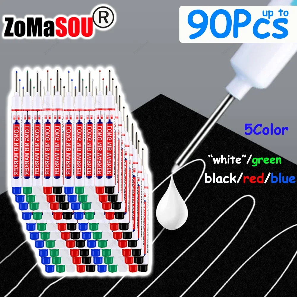 Highlighter Set Pastel - 1-90Pcs Waterproof White Long Head Markers