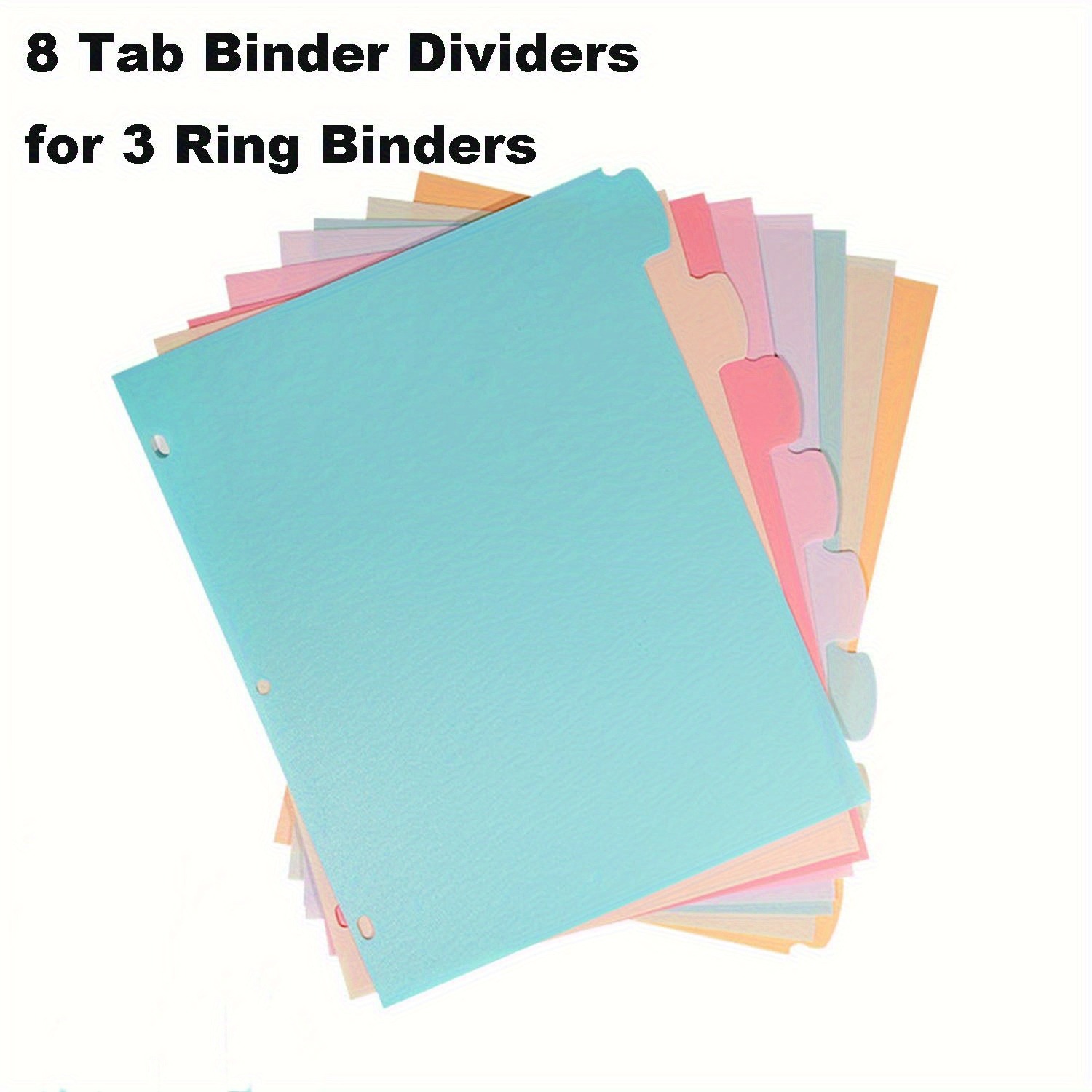 Paper Punch 3 Hole - 8 Tab Binder Dividers for 3