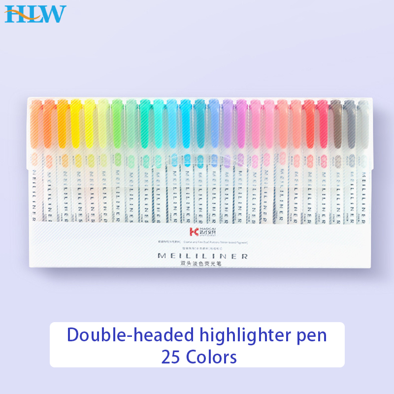 Highlighter Set Pastel - 25 Colors Highlighters Pastel Markers Dual