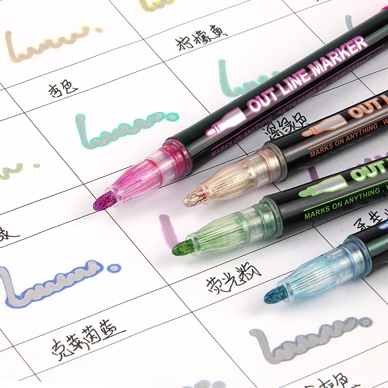36 Color Double Line Outline A - Highlighter Set Pastel 评论和价格