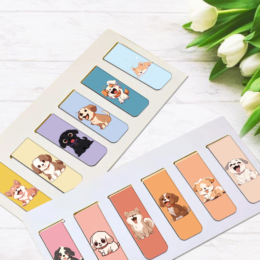 12 Pcs Cartoon Puppy Magnetic  - Bookmark Magnetic Clip 评论和价格