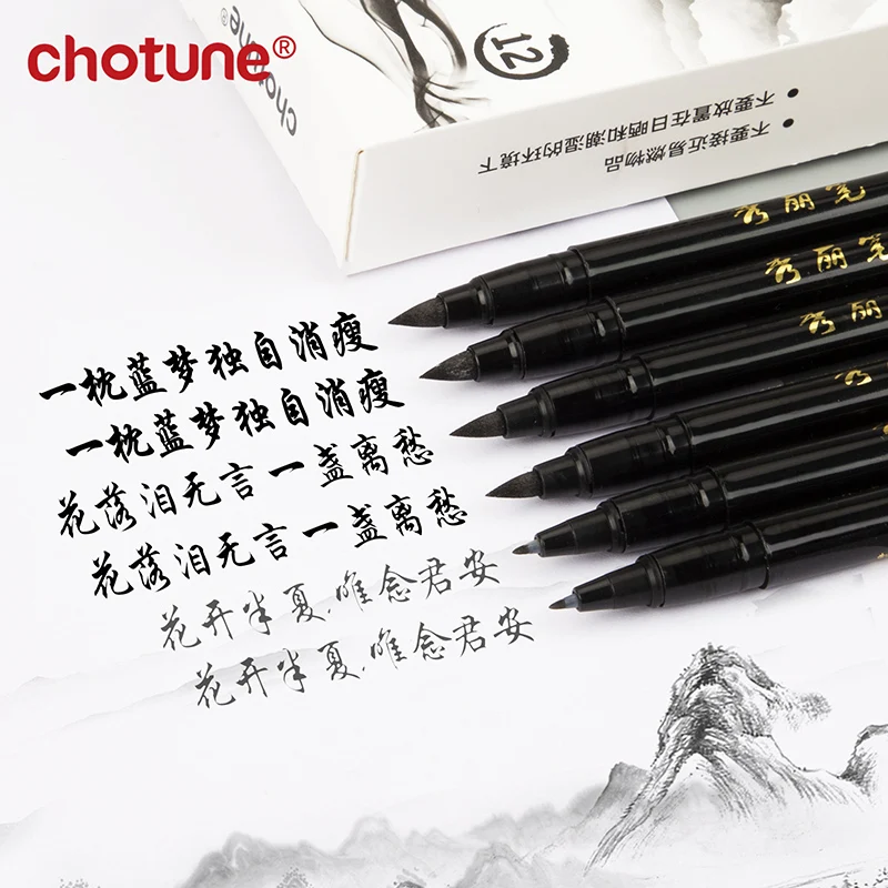 Brush Lettering Pens Set Black - Fountain Pen Ink 评论和价格