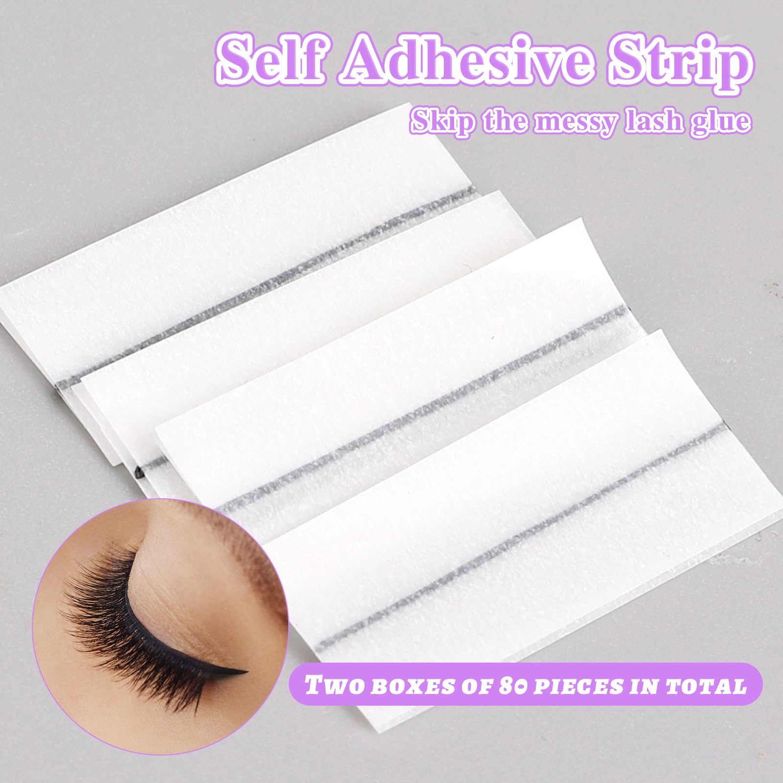 80PCS Eyelash Adhesive Strips, - Glue Stick Pack 评论和价格