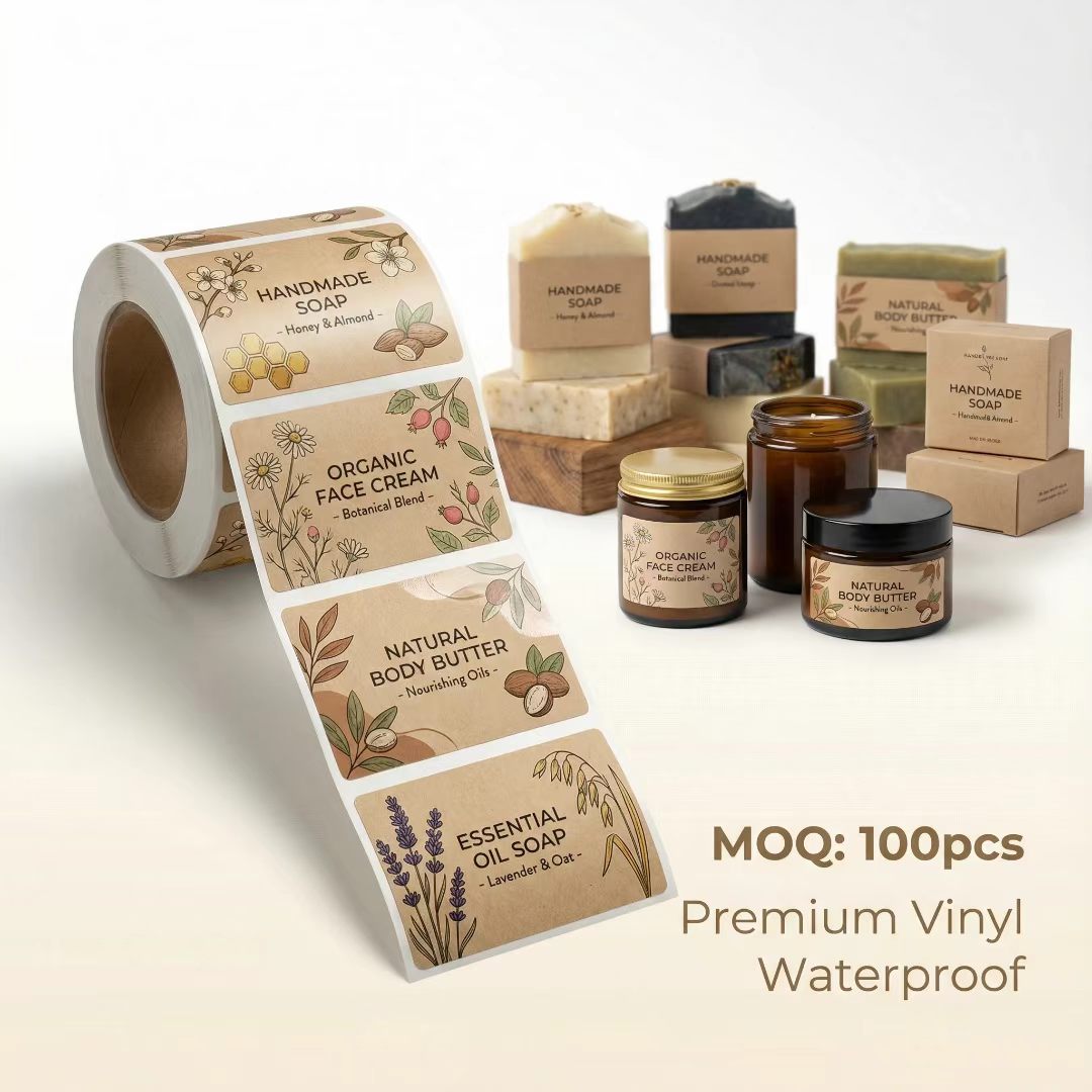 Custom Eco-Friendly Kraft Pape - Sticker Label Roll 评论和价格