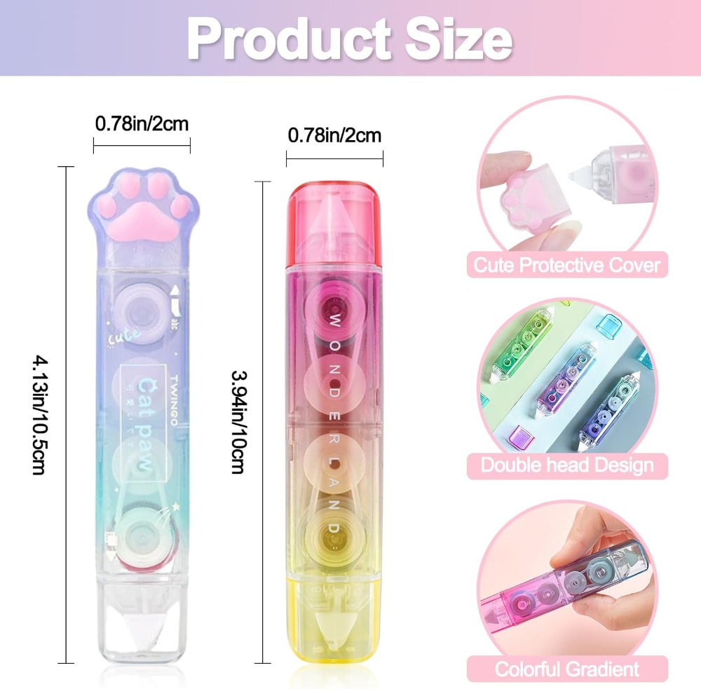 6 Pcs Correction Tape, 2 in 1  - Correction Tape Roller 评论和价格