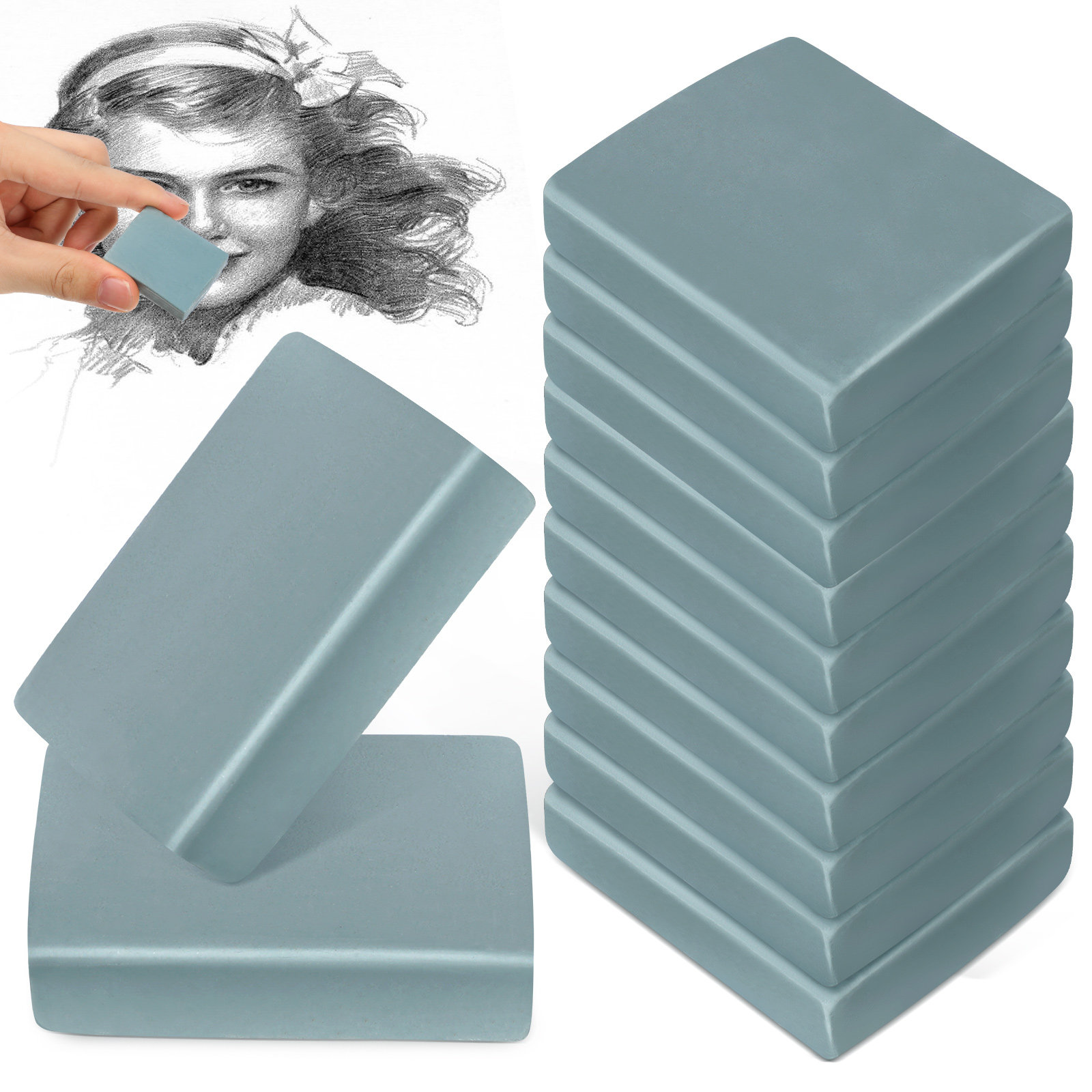 12Pcs Kneaded Erasers Moldable - Rubber Eraser Kneaded 评论和价格