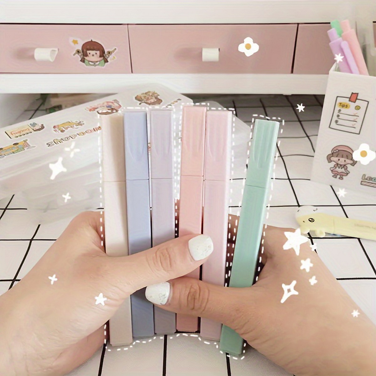 6/12pcs Assorted Color Highlig - Highlighter Set Pastel 评论和价格