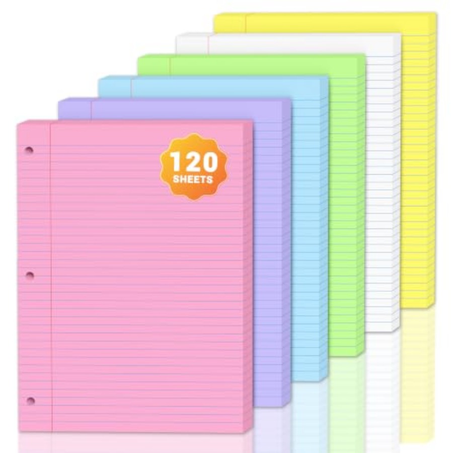 120 Sheets Colored 8x10.5 Inch - Paper Punch 3 Hole 评论和价格