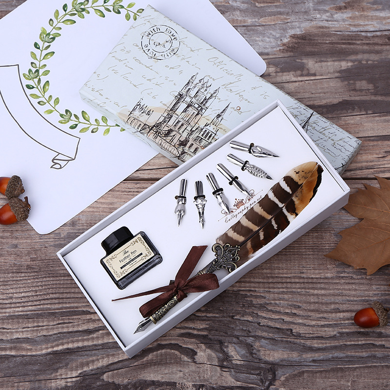 Retro Feather Dip Pen Writing  - Fountain Pen Ink 评论和价格