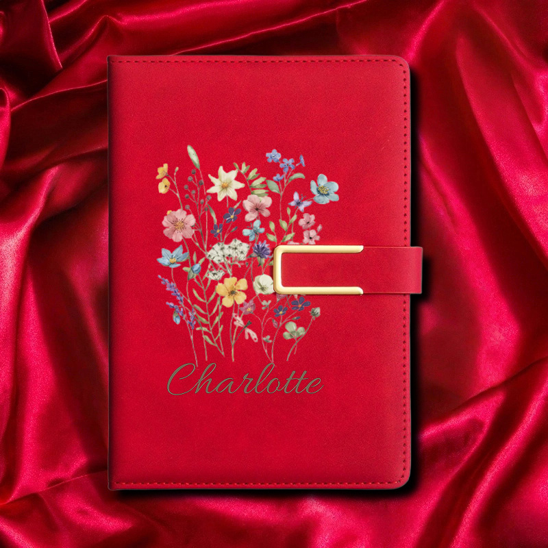 A5 Floral Monogram Custom Name - Journal Leather Hardcover 评论和价格