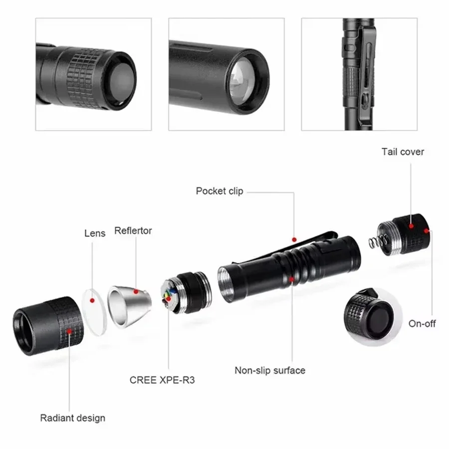 1-4PCS Mini Portable LED Pen L - Stationery Supply 评论和价格