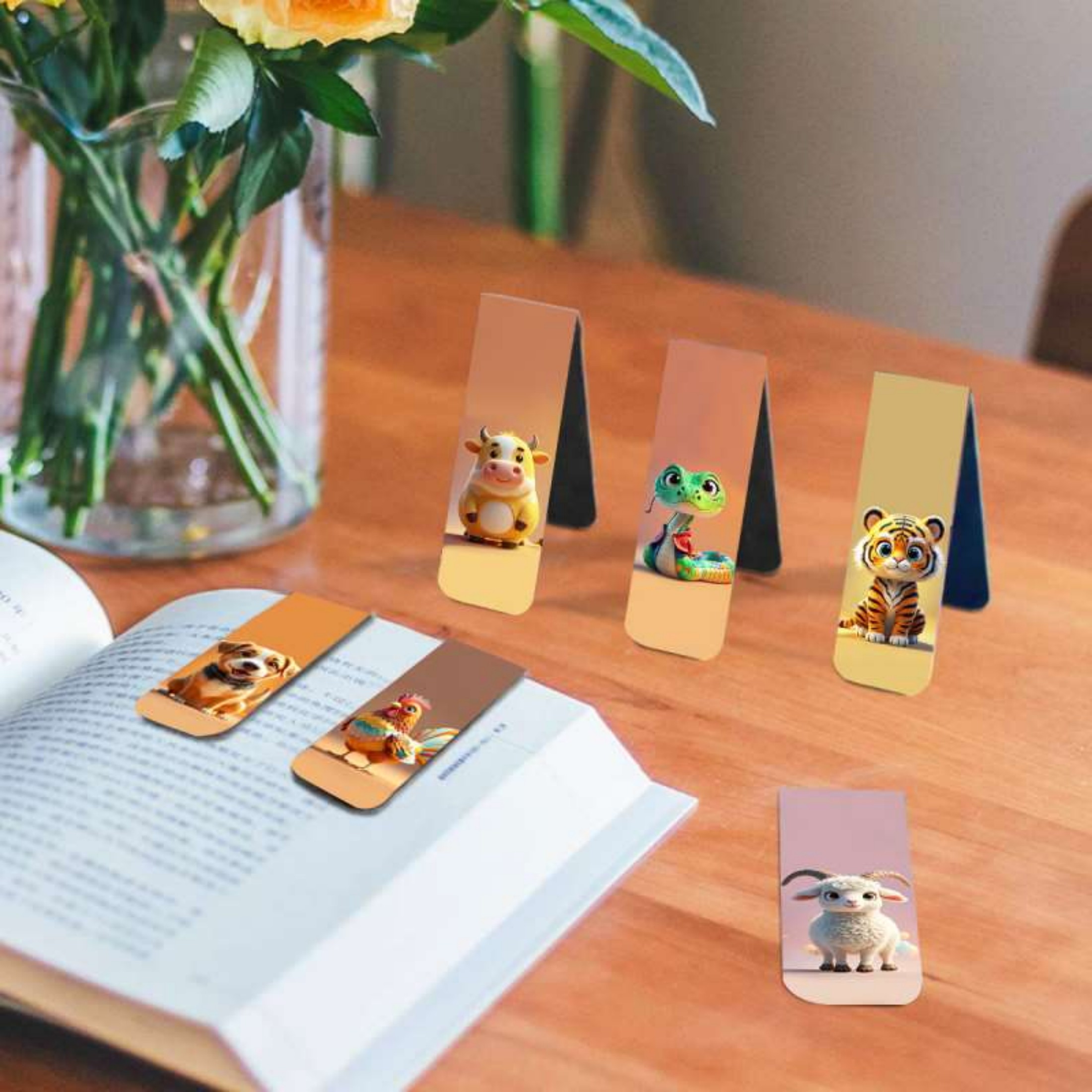 12pcs Adorable Twelve Animal M - Bookmark Magnetic Clip 评论和价格
