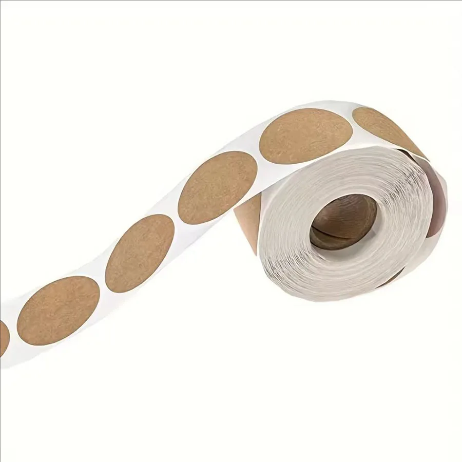 500 Pcs / 1 Roll ，kraft Round  - Sticker Label Roll 评论和价格