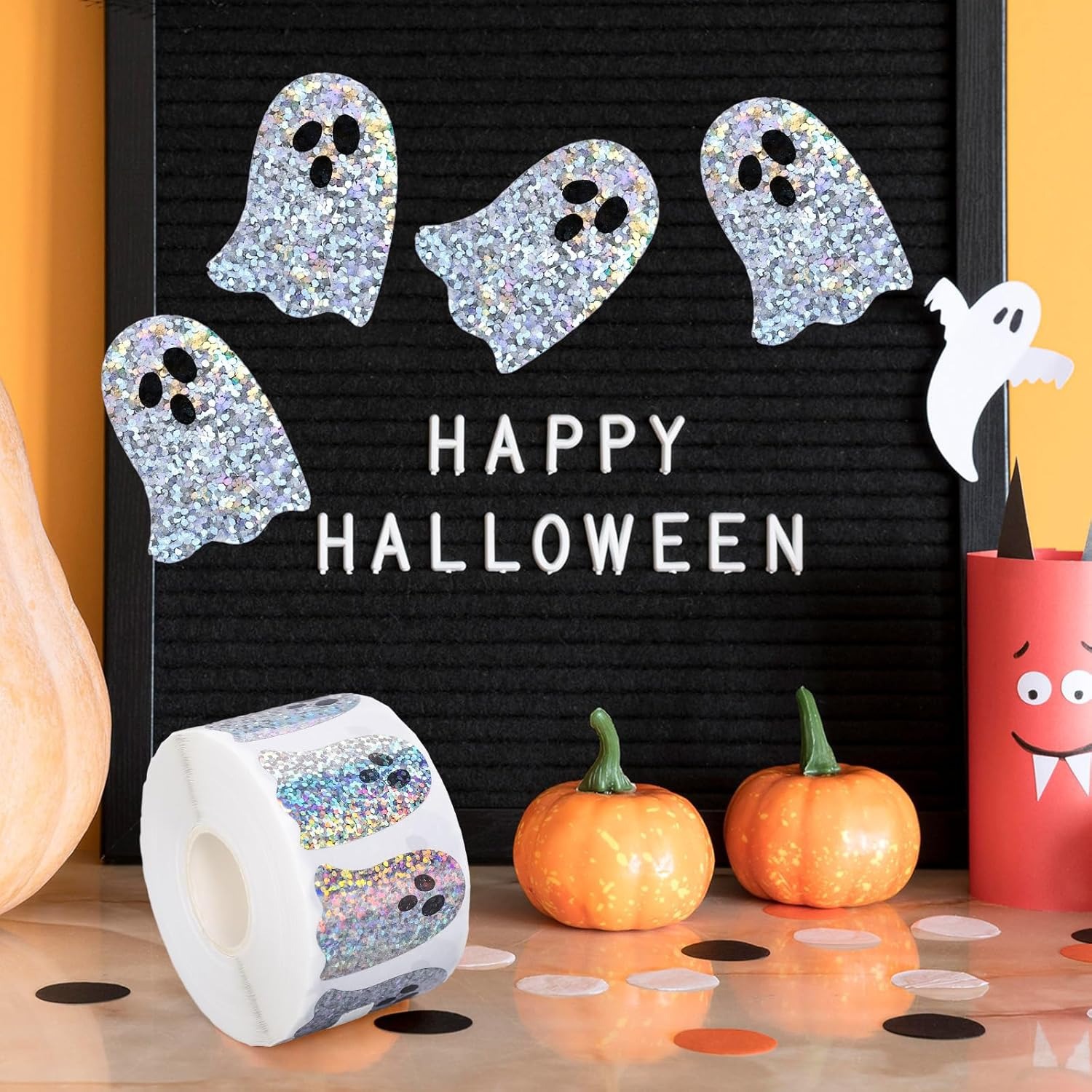 Ghost-Shaped DIY Waterproof St - Sticker Label Roll 评论和价格