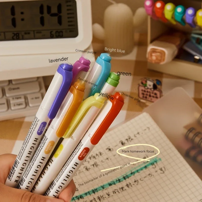 5 Colors/box Double Headed Hig - Highlighter Set Pastel 评论和价格