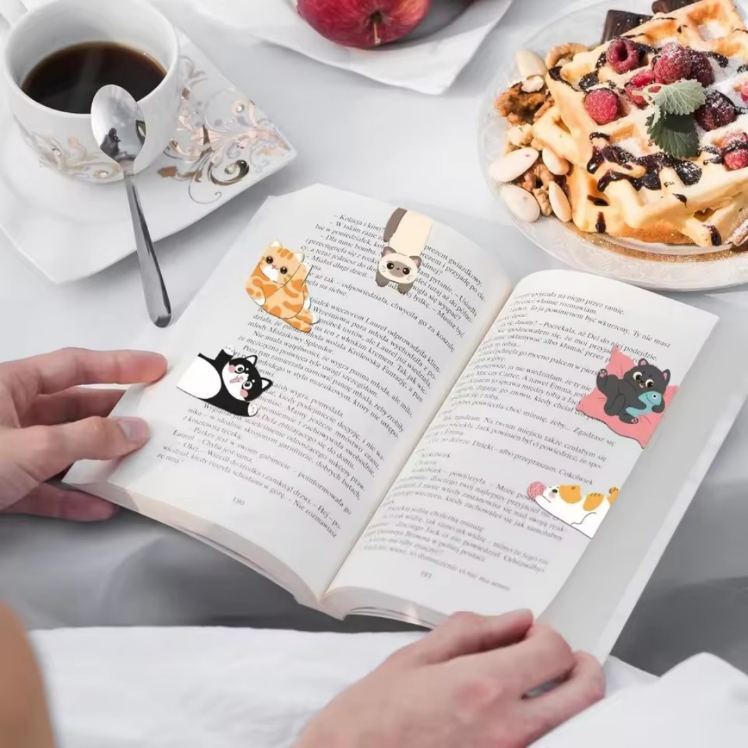 1set Creative Cat Pattern Magn - Bookmark Magnetic Clip 评论和价格