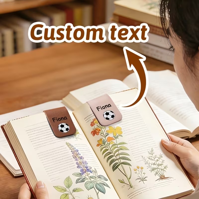 Custom Personalized Faux Leath - Bookmark Magnetic Clip 评论和价格