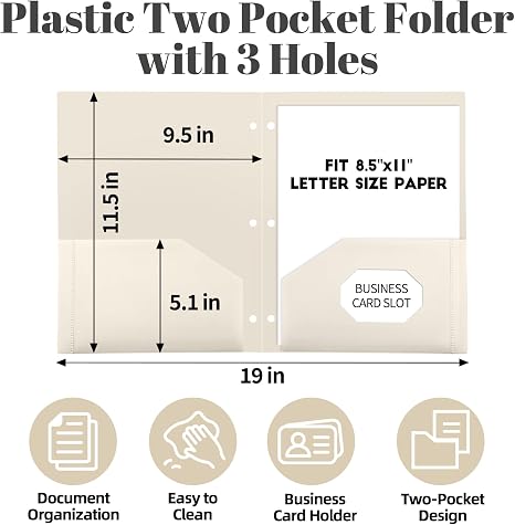 7 Pack Plastic Folders with Po - Paper Punch 3 Hole 评论和价格